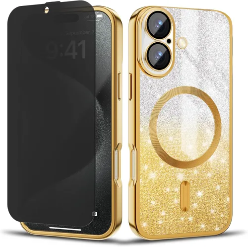Vista 25 de Funda magnética para iPhone 13 Pro MagSafe con protector de lente de cámara, protección completa, delgada, suave, a prueba de golpes, antiarañazos