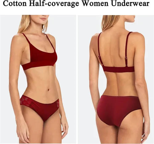 Vista 2 de LEVAO Bragas de bikini de algodón para mujer, suaves, elásticas, de cintura baja, paquete múltiple, ropa interior atrevida S-XL