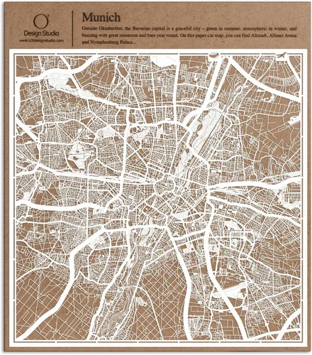 Vista 68 de O3 Design Studio Aberdeen - Mapa de papel cortado en papel blanco de 12 x 12 pulgadas