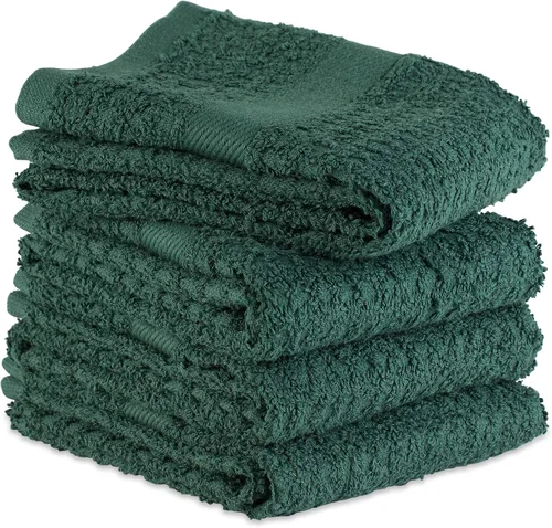 Vista 4 de DII Basic Terry Collection Juego de Paños de Cocina Waffle, 15x26, Verde Oscuro Sólido, 4 Piezas