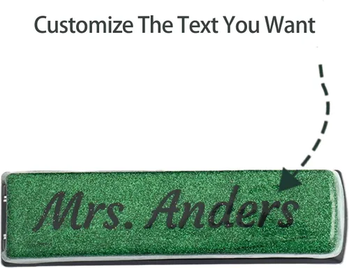 Vista 2 de OXYEFEI Linda engrapadora personalizada con purpurina, engrapadora para escritorio, grapadora para aula, oficina, sin grapa, regalo de Navidad, Verde