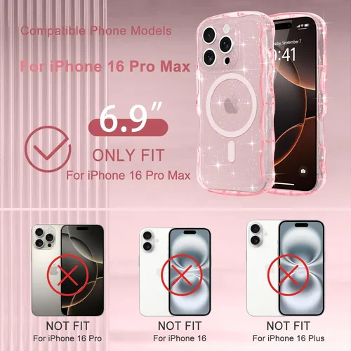 Vista 85 de Pepmune Funda magnética para iPhone 17 Pro Max, color rosa