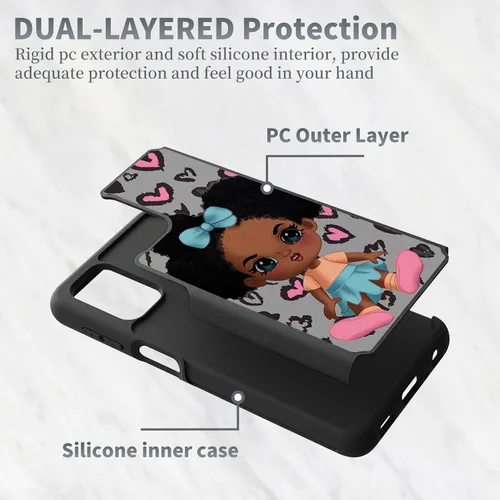 Vista 2 de Funda diseñada para Samsung Galaxy A32 (6.5 pulgadas), funda duradera para teléfono para niña bebé, negra, firmada para Galaxy A32 5G, funda Bebé