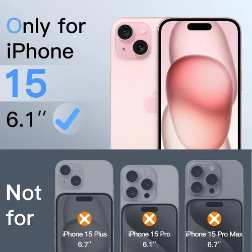 Vista 2 de JETech Protector de pantalla de privacidad de 360 grados para iPhone 15 de 6.1 pulgadas, película de vidrio templado antiespía de 4 vías