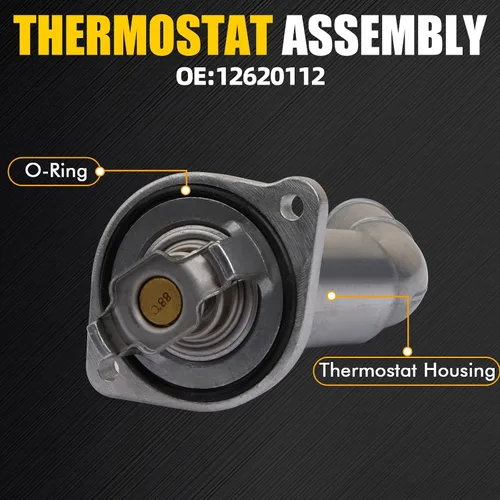Vista 4 de Conjunto de carcasa de termostato compatible con Trailblazer Envoy 9-7 Rainier Ascender Bravada 2002-2009 4.2L