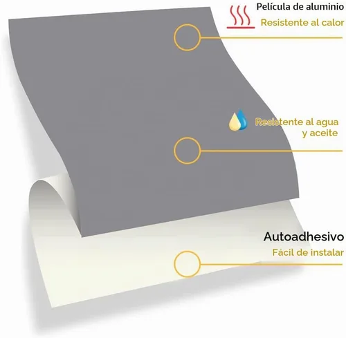 Vista 5 de Calcomanías de azulejos, 50 piezas adhesivas tipo pelar y pegar de 6'' x 6'' autoadhesivas, adhesivo para pared impermeable y a prueba de aceite Gris