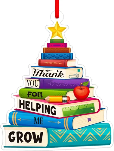 Vista 13 de PETCEE Adornos para Maestros Regalos de Apreciación para Maestras Adornos para Maestros para Decoraciones de Árbol de Navidad Jubilación Regalos