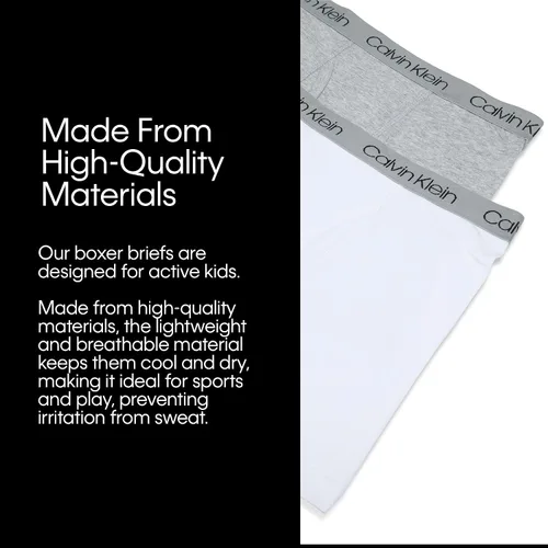 Vista 7 de Calvin Klein Calzoncillos tipo bóxer de algodón modernos para niños (paquete de 5)