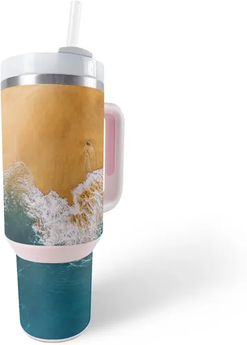 Vista 16 de MightySkins Skin - Vaso de vinilo compatible con Stanley The Quencher H2.0 FlowState de 40 onzas, diseño de rayas marineras, protectora, duradera