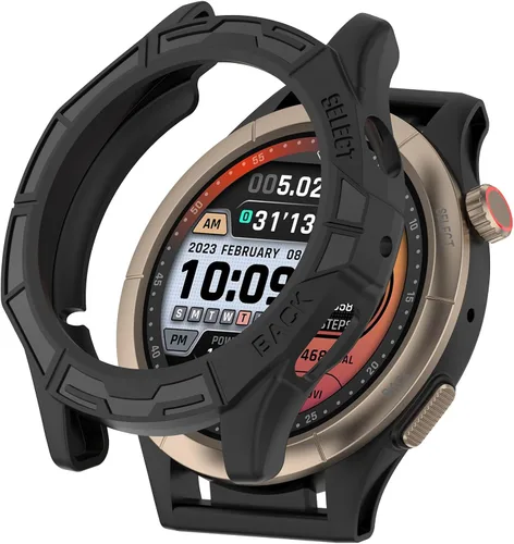 Vista 7 de Funda compatible con Amazfit Cheetah/Cheetah Pro Smartwatch Funda protectora de TPU suave (negro, negro)