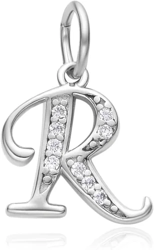 Vista 19 de Adabele Auténtica plata de ley brillante A-Z 26 letras pequeñas del alfabeto con circonita cúbica, colgante de diamantes de imitación resistente al
