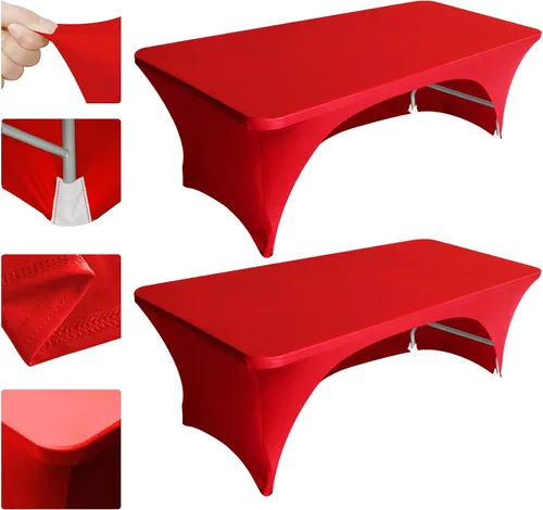 Vista 31 de Eurmax USA - Manteles rectangulares ajustables de elastano de 4 pies, mantel elástico para bodas, eventos o para decorar la mesa del patio