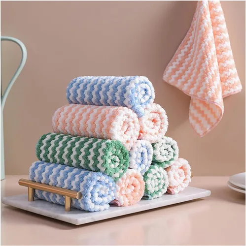 Vista 2 de Paquete de 12 trapos de limpieza de cocina de microfibra súper absorbentes, paños de limpieza para platos, multiusos, reutilizables, para polvo