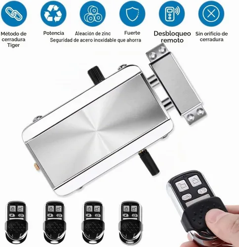Vista 8 de Cerradura de puerta electrónica, sistema de control de acceso inalámbrico antirrobo inteligente para el hogar, seguridad sin llave, con 4 controles