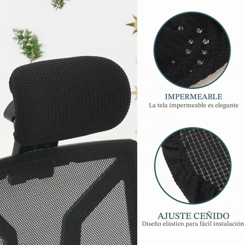 Vista 2 de Funda de almohada para silla de oficina, funda para reposacabezas de silla, fundas para silla de escritorio, funda para reposacabezas de silla