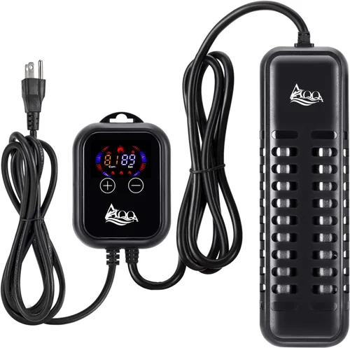 Vista 8 de AQQA Calentador sumergible para acuario, calentador de tanque de peces de 100 W/200 W/300 W/500 W/800 W/1000 W/1200 W, controlador de temperatura