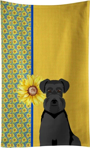 Vista 148 de Caroline's Treasures WDK5313KTWL - Toalla de cocina con diseño de girasoles de verano, color negro y tostado, Airedale Terrier, toalla de mano