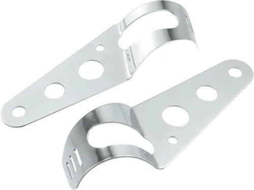 Vista 5 de ACROPIX Soportes universales para faros delanteros de motocicleta, abrazaderas de horquilla de 1.299 in a 1.693 in, tono plateado, paquete de 2