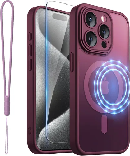 Vista 50 de ROYBENS Funda transparente mate para iPhone 12 Pro-Max compatible con Magsafe, protección completa de lente de cámara, protector de pantalla, correa