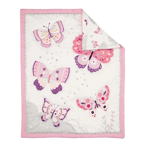 Vista 3 de Bedtime Originals Juego de cama de 3 piezas para cuna, diseño de mariposas