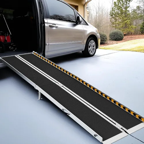 Vista 8 de gardhom Rampa Portátil para Silla de Ruedas de 2 Pies, Rampa Plegable Antideslizante de Aluminio para Discapacitados, Rampa para Silla de Ruedas