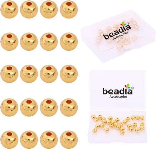 Vista 32 de BEADIA - Cuentas espaciadoras redondas bañadas en oro de 14 quilates, 2 mm, 600 piezas para hacer joyas sin decoloración