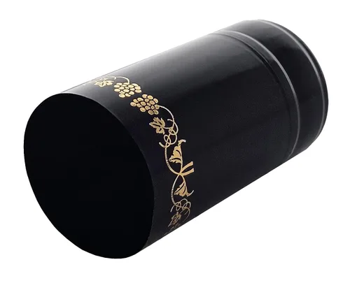 Vista 4 de Negro con uvas doradas PVC Shrink Capsules-500 Count