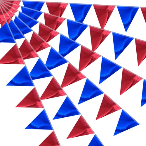 Vista 19 de Banderín de camuflaje de 49 pies, banderas triangulares de camuflaje del ejército para decoraciones de fiesta de cumpleaños