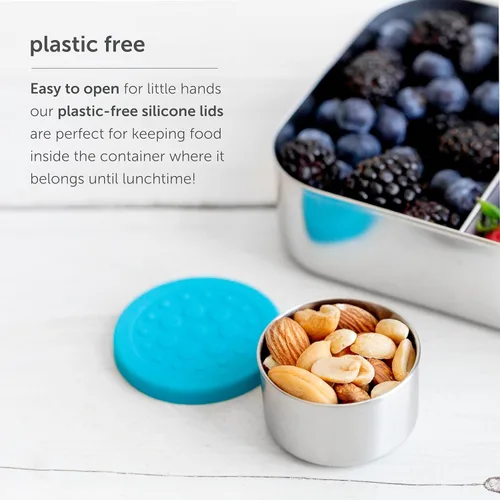 Vista 15 de LunchBots Dips - Vasos para condimentos de acero inoxidable de 1.5 onzas, paquete de 3 unidades surtidas
