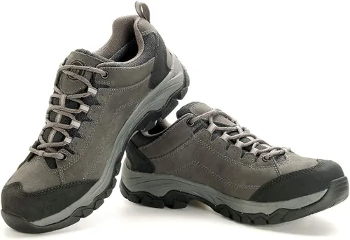 Vista 3 de HIWALK Zapatos de senderismo impermeables confort mediados tobillo montañismo zapatos transpirable ligero escalada camping trekking al aire libre