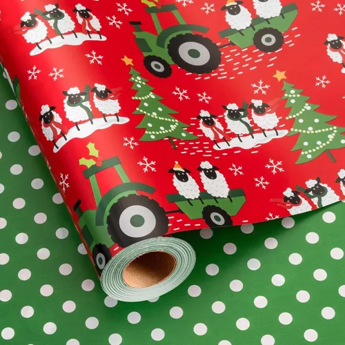 Vista 9 de Homeral Rollo de papel de regalo de Navidad de dinosaurio para niños, dinosaurio negro fresco con decoraciones y letras rojas, envoltura de regalo