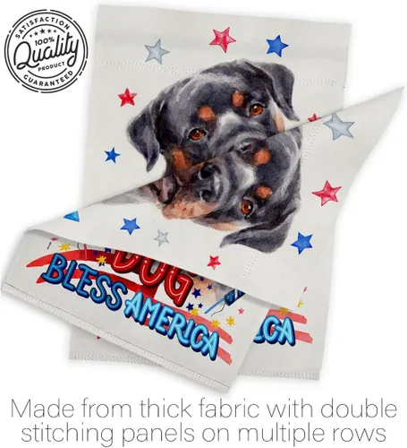 Vista 7 de Breeze Decor Kit de bandera patriótica de caoba rottweiler para casa de jardín, perro, cachorro, pata arruinada, piel canina, mascota, naturaleza
