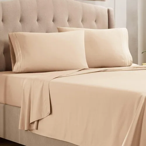 Vista 14 de Empyrean Juego de sábanas individuales - 110 GSM 4 piezas de sábanas para cama individual, sábanas de tamaño individual doble cepillado, sábanas