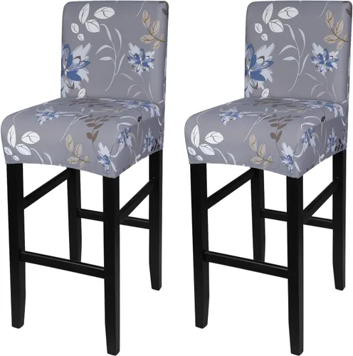 Vista 64 de SearchI Juego de 2 fundas para taburetes de bar, fundas de asiento de taburete elásticas y lavables, fundas para sillas de altura de mostrador