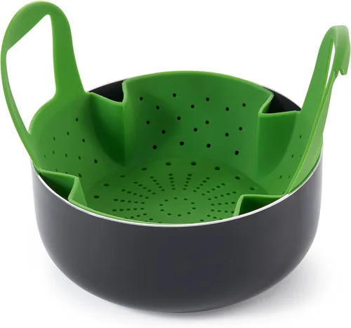 Vista 6 de Cesta de silicona para vaporizador de verduras/alimentos - Inserto para ollas, sartenes, ollas de barro y más... por Sunsella