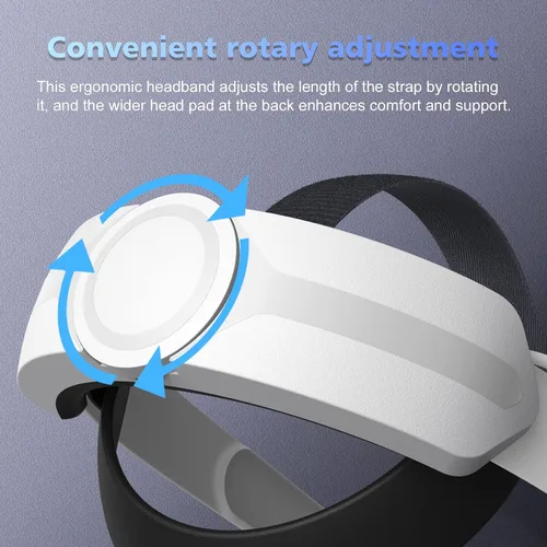 Vista 5 de Head Strap with Battery Pack for Oculus Quest 2 APZDY 5000mAh Fast Charging VR PowerLightweight with Adjustable Elite Strap for Enhanced Comfort and
