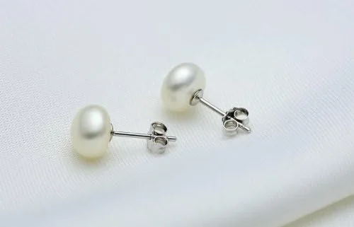 Vista 5 de Rakumi - Pendientes de plata de ley AAAA de 3 a 0.512in, perlas blancas para mujer