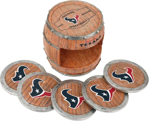 Vista 68 de FOCO NFL Team Logo 5-Pack Barrel Beverage Drink Coaster Set