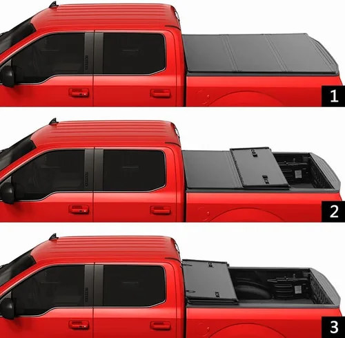 Vista 4 de Funda de cama de camioneta rígida de tres pliegues, de 8 pies, para reemplazo de 1994-2018 Ram 1500 2500 3500 y 2019-2023 Ram 1500 Classic sin