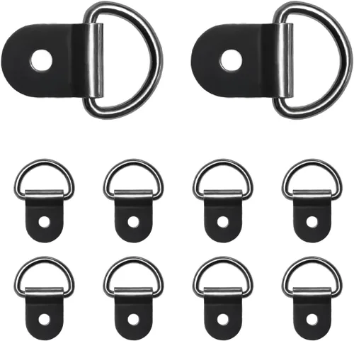 Vista 11 de KVAEY 10 piezas de anillos en D pequeños de acero para amarre, anillo de amarre de acero resistente para carga, punto de anclaje de anillo en D