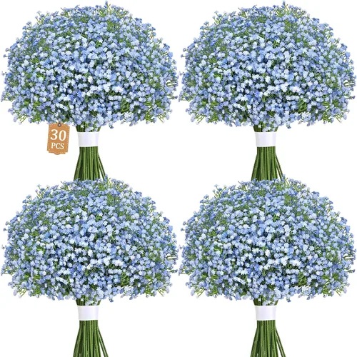 Vista 18 de Dolicer Guirnalda de flores artificiales para el aliento del bebé, 2 Azul