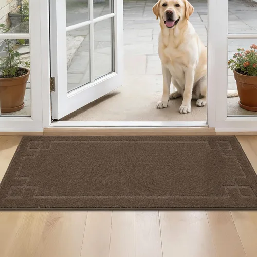 Vista 11 de BEQHAUSE - Tapete para puerta de 20 x 32 pulgadas, antideslizante, lavable para interiores, color beige