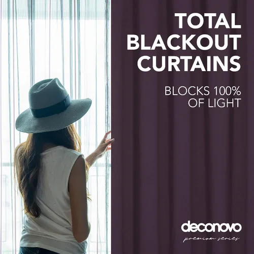 Vista 27 de Deconovo Cortinas opacas 100% con forro negro, cortinas con ojales aisladas térmicamente que reducen el ruido, doble capa para oscurecer