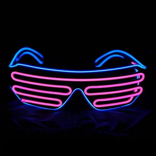 Vista 2 de Lentes de sol LED con luz intermitente, para fiestas de los años 80, EDM RB03