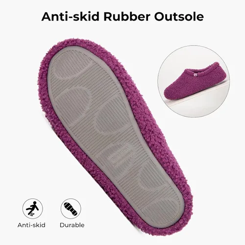 Vista 5 de VeraCosy Pantuflas de peluche mullidas para mujer, zapatos ligeros de espuma viscoelástica para interiores