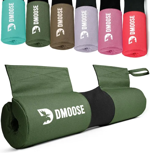 Vista 11 de DMoose Fitness Barbell Pad for Hip Thrust, Squat & Lunges - Non-Slip Thick Foam Cushion for Neck and Back Support with Two Straps - Hip Thrust Pad