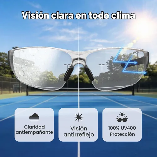 Vista 4 de Gafas de seguridad ligeras de pickleball para hombres y mujeres Negro