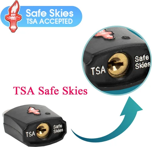 Vista 3 de TSA Candados para equipaje (paquete de 3) Candados con llave de núcleo de latón para maletas, armarios de gimnasio y mochilas escolares Cerradura