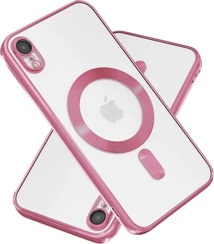 Vista 10 de Funda magnética para iPhone 8, borde galvanizado, parte trasera transparente, funda protectora delgada con protección de cámara, compatible