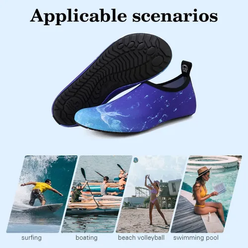 Vista 6 de Calcetines acuáticos, zapatos de agua para playa, calcetines de yoga descalzos de secado rápido para surf, piscina, natación, zapatos para mujeres